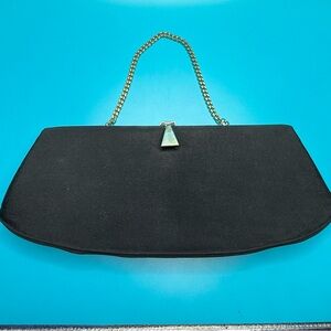 Elegant Black Clutch with Gold Chain